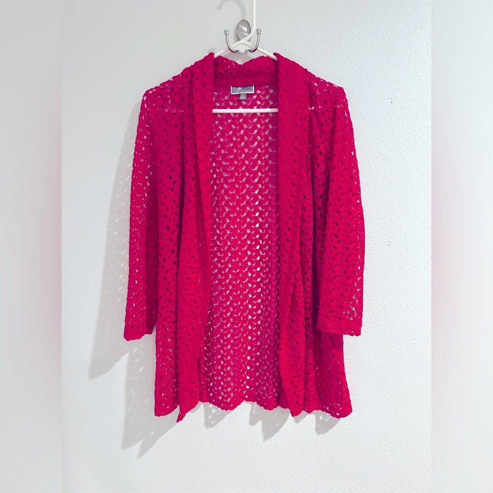 JM Collection Pink Cardigan Size S